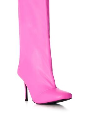 Tall Hot Pink Stiletto Knee-High Boot